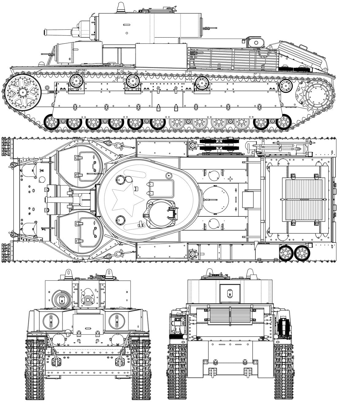 Medium tank T-28А - wargame3d- 28mm Scale - Russian Army - Bolt Action