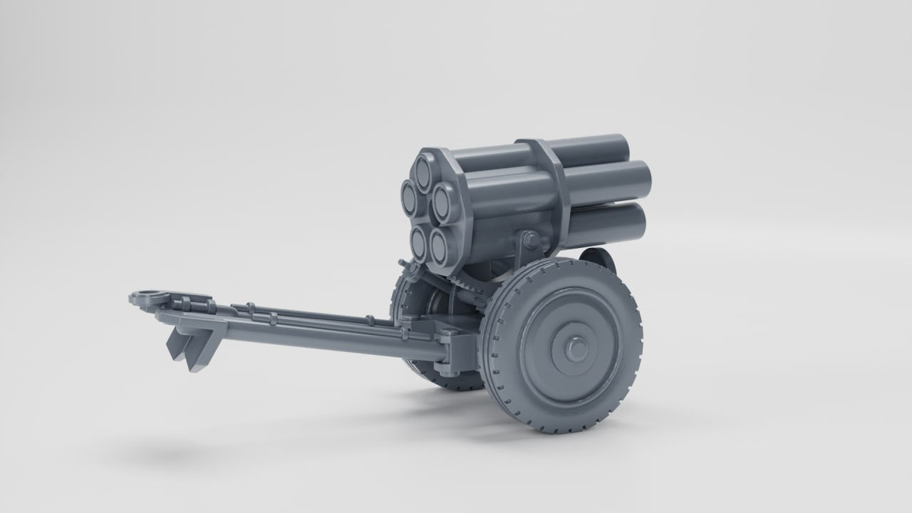 Sd.Kfz.10-2 Demag with 21cm Nebelwerfer - German Army - 28mm Scale - wargame3d