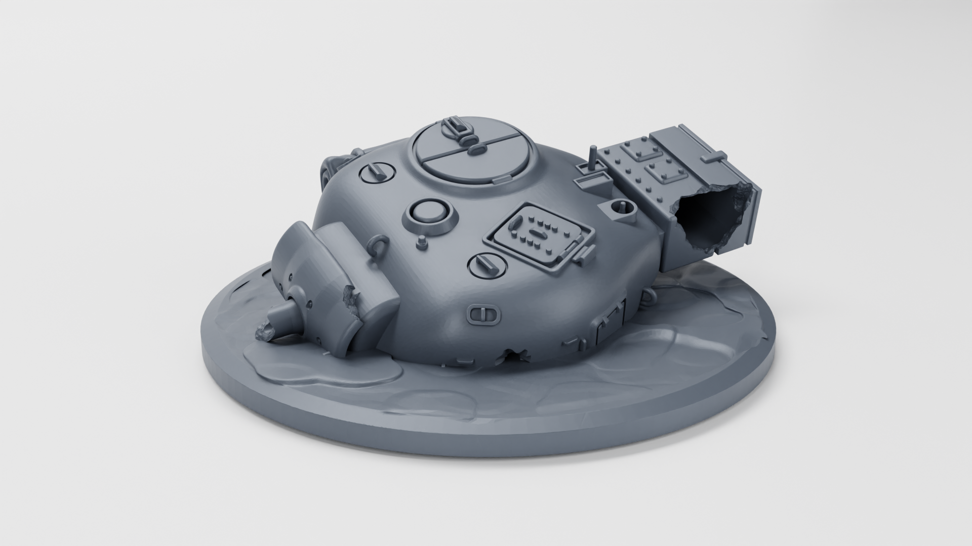 Destroyed - Tank Hull - 28mm Scale - wargame3d
