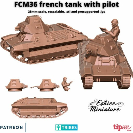 FCM36 - French Army - 28mm - Eskice Miniature