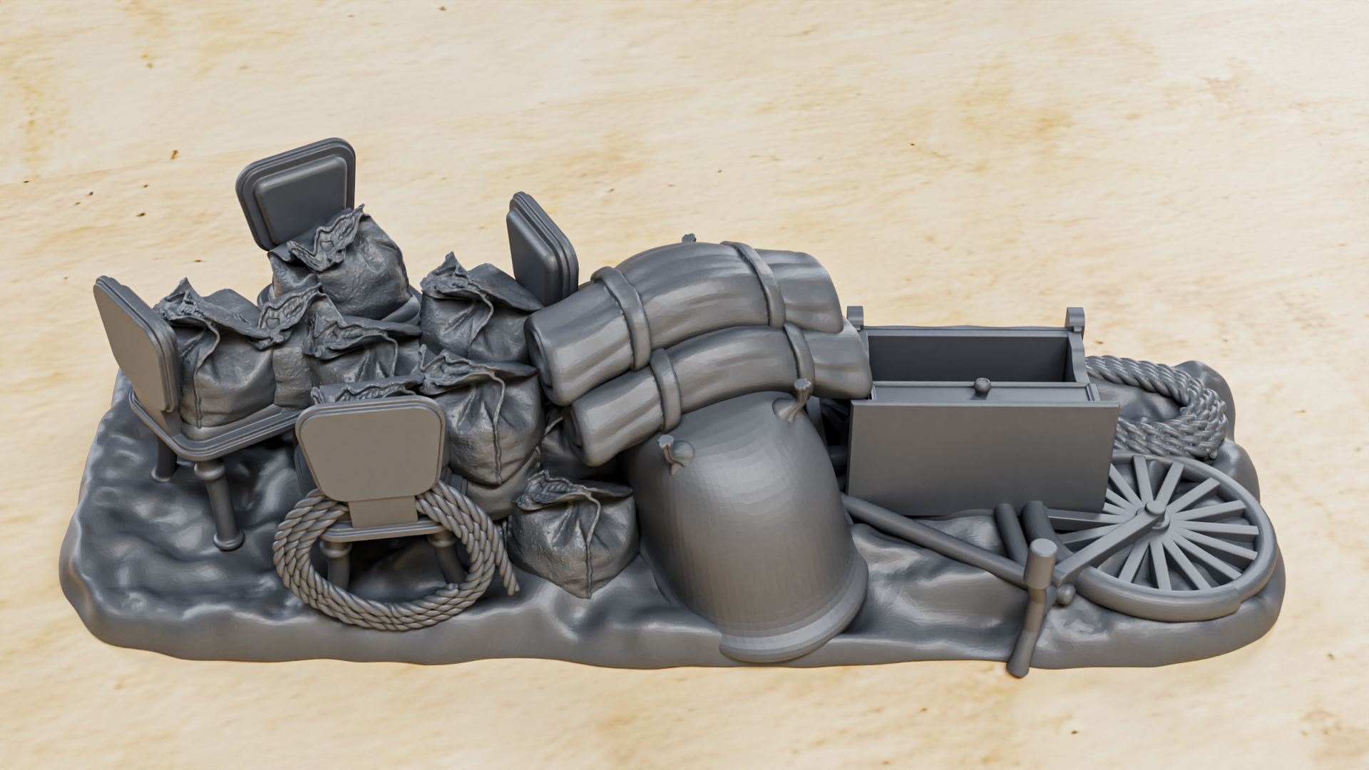 Barricade Part 2 - 5 Barricades- 28mm Scale - wargame3d