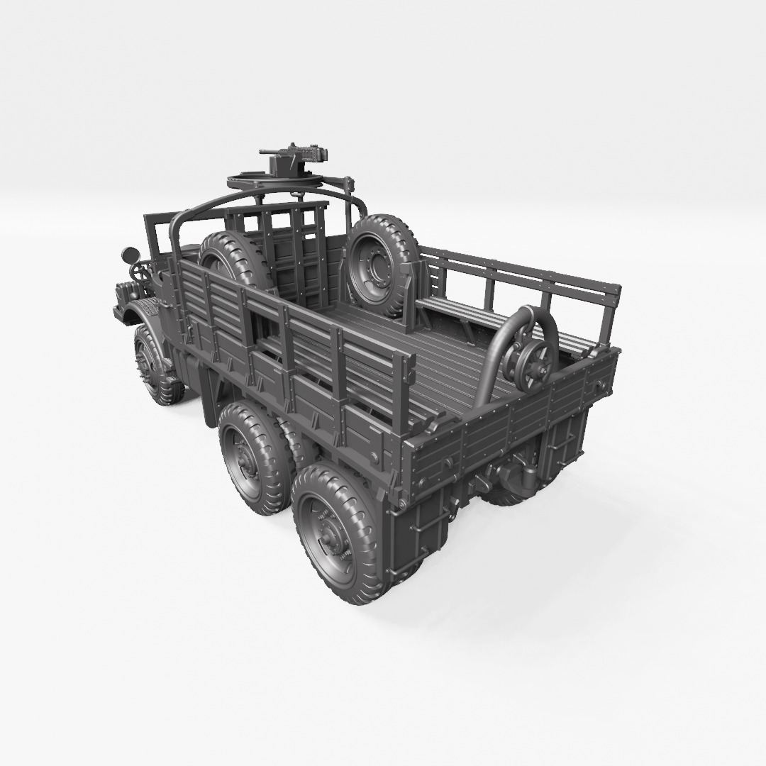 Mack NO cargo truck (7.5-ton, 6x6)(US) - HEAVY TRANSPORTERS+TRAILERS of WW2 - US Army - 28mm Scale - Tank - Miniature - wargame3d