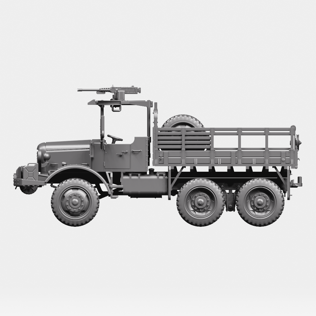 Mack NO cargo truck (7.5-ton, 6x6)(US) - HEAVY TRANSPORTERS+TRAILERS of WW2 - US Army - 28mm Scale - Tank - Miniature - wargame3d