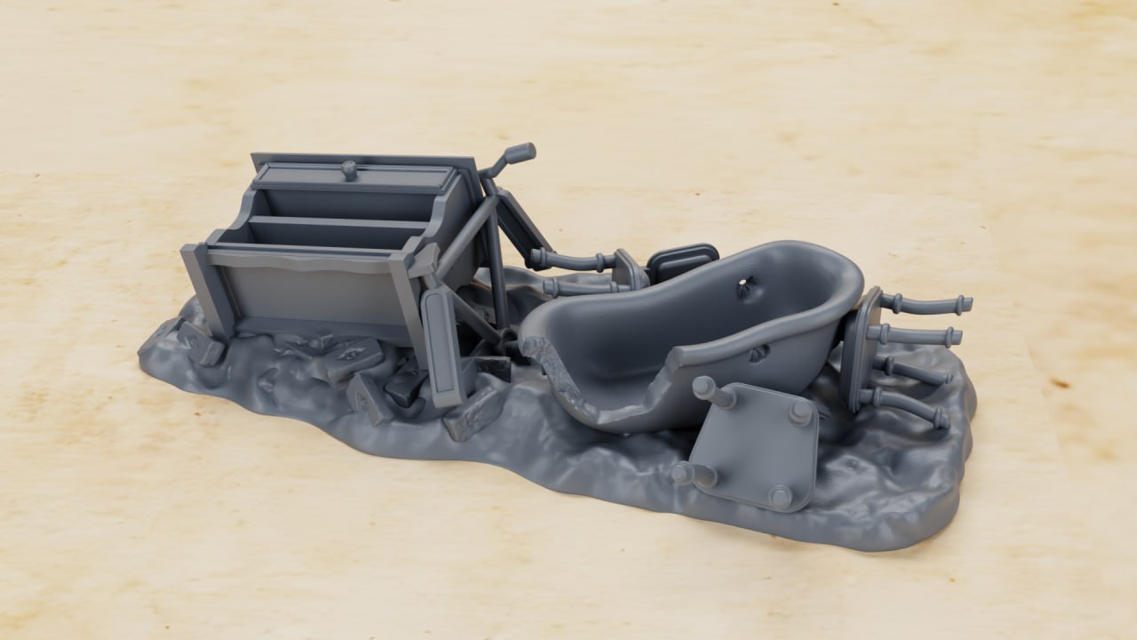 Barricade Part 2 - 5 Barricades- 28mm Scale - wargame3d