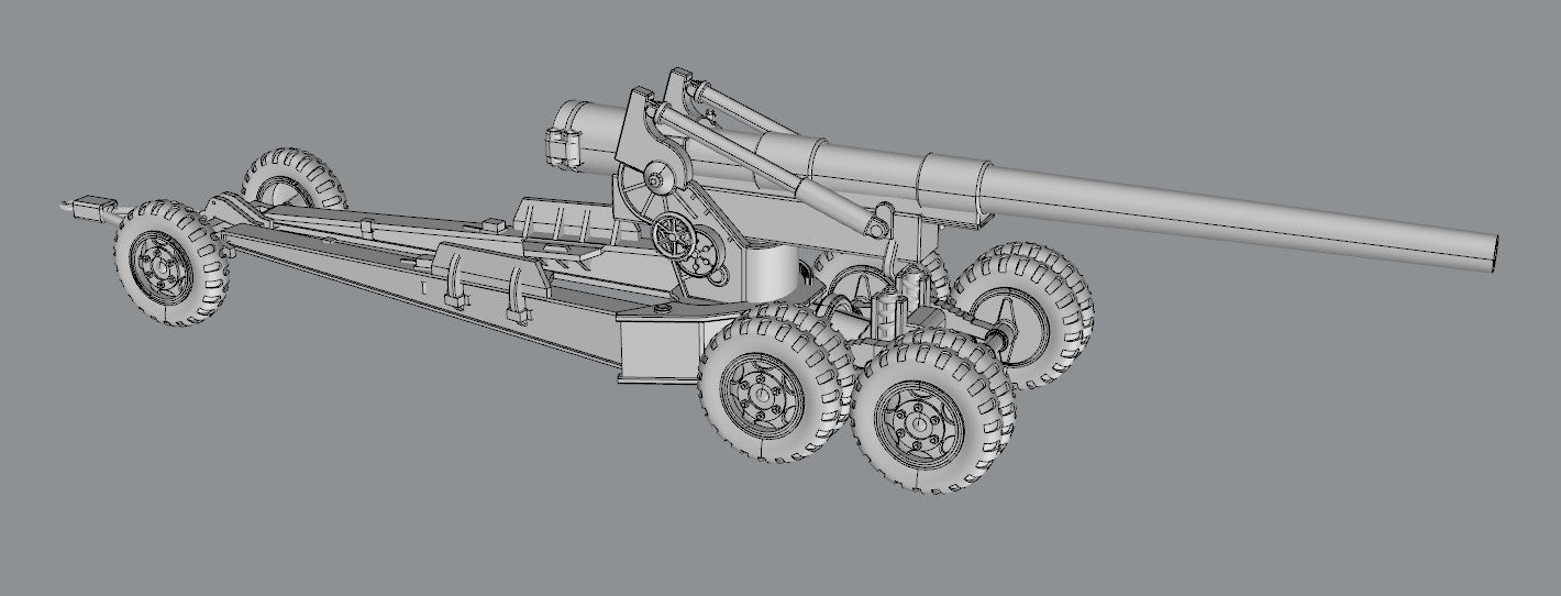 Howitzer 155mm Long Tom - US Army - wargame3d- 28mm Scale