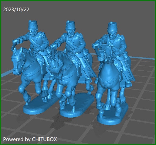 15mm Piedmontese Light Cavallery 1848-66 command - 3 minis - MC Minis