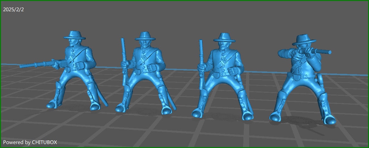 15mm ACW Cavalry Hat and Shell Jacket with Rifle - 4 Minis - MC Minis