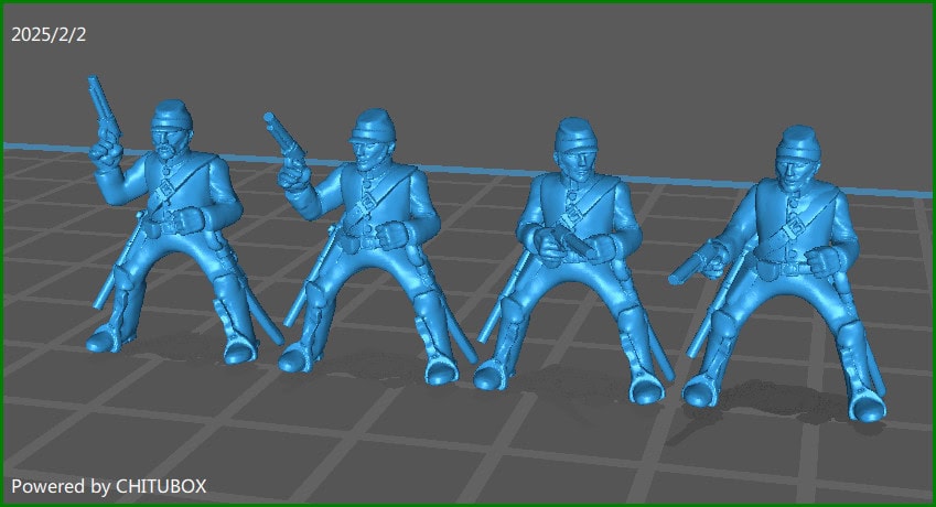 15mm ACW Cavalry Kepi and Shell Jacket with Handgun - 4 Minis - MC Minis