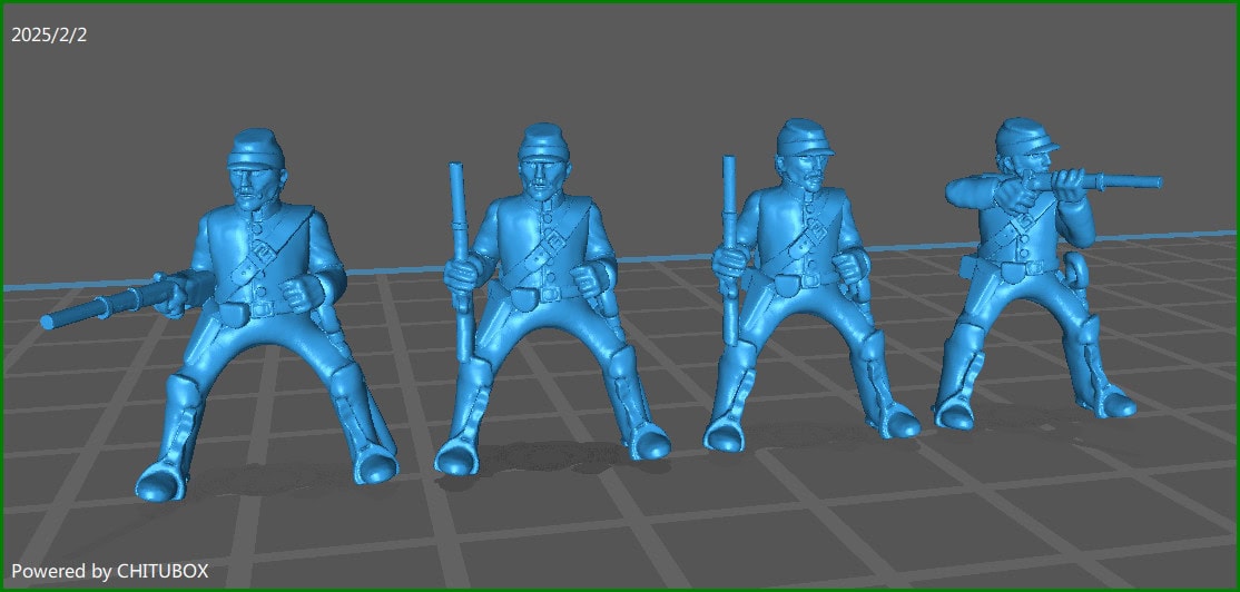 15mm ACW Cavalry Kepi and Shell Jacket with Rifle - 4 Minis - MC Minis