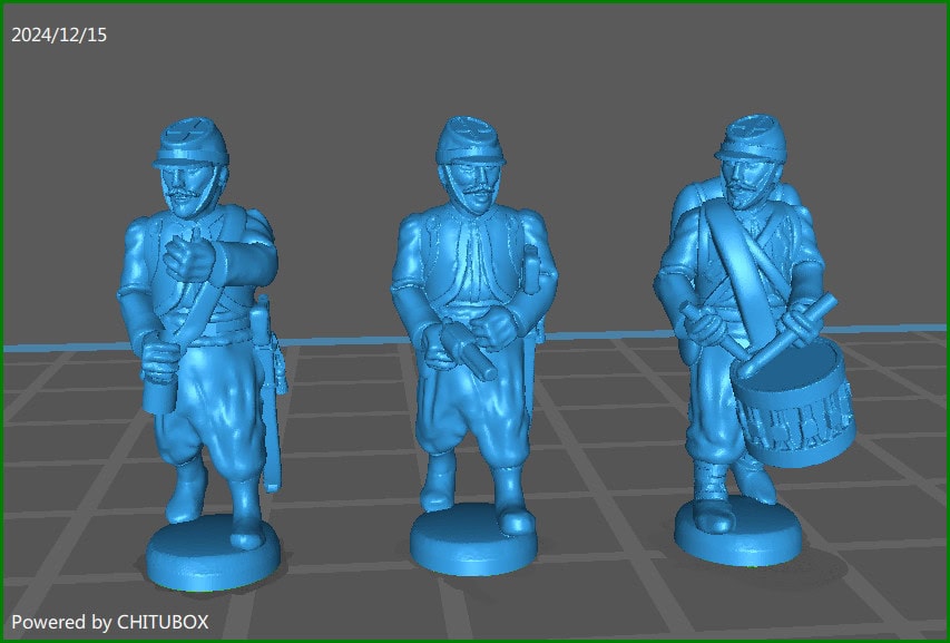 15mm Papal States Zuaves command 1848-70 - 3 Minis - MC Minis