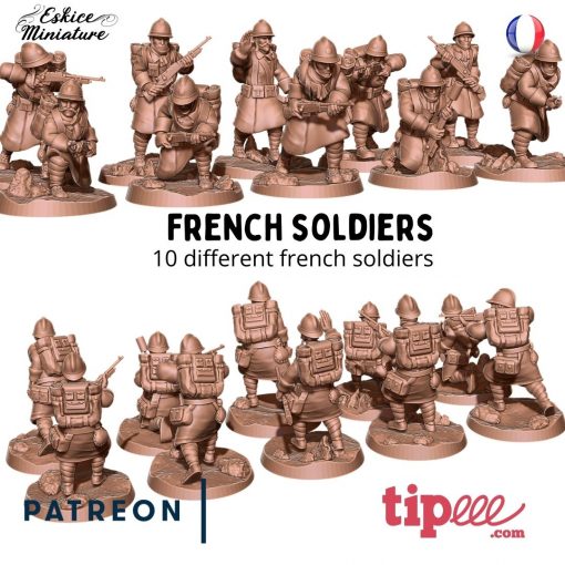 French Soldiers (Set 2) - French Army - 28mm - Eskice Miniature