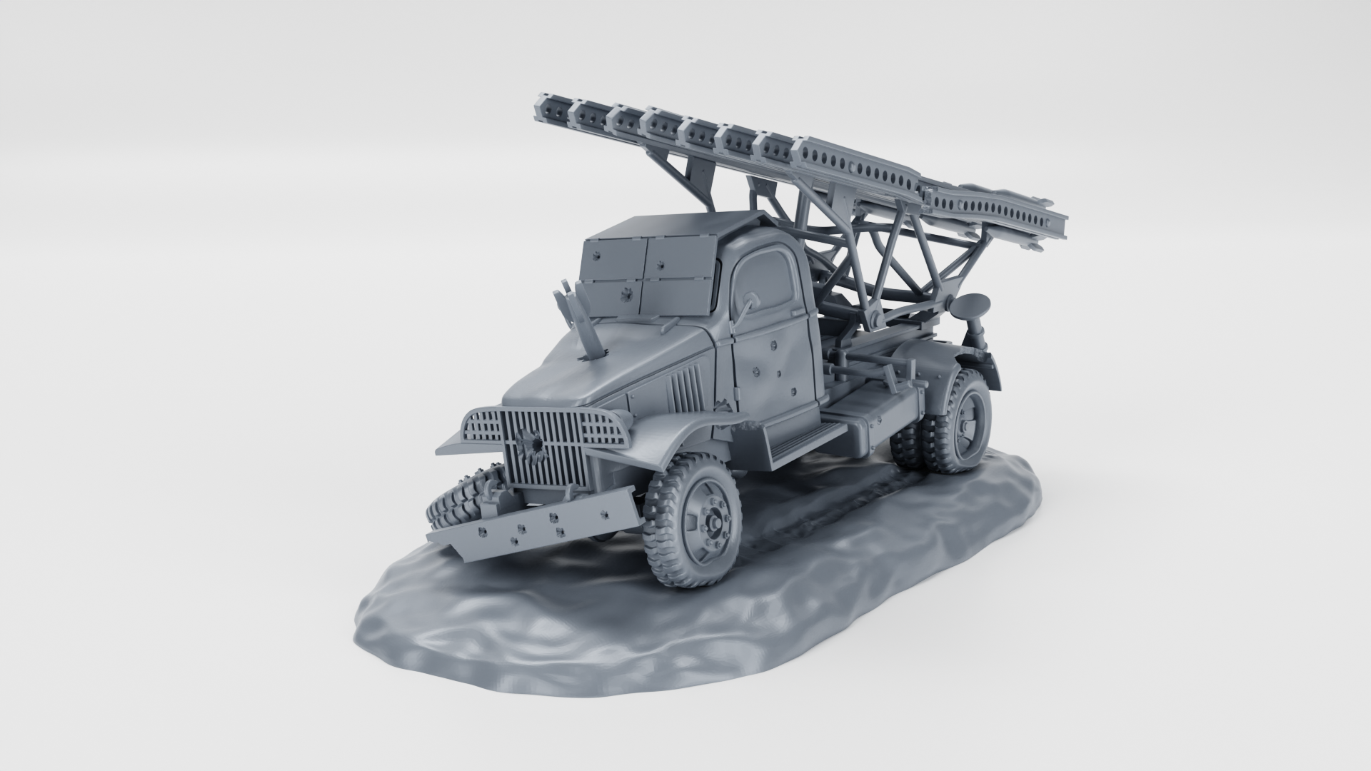 Destroyed BM-13-16 - 28mm Scale - wargame3d