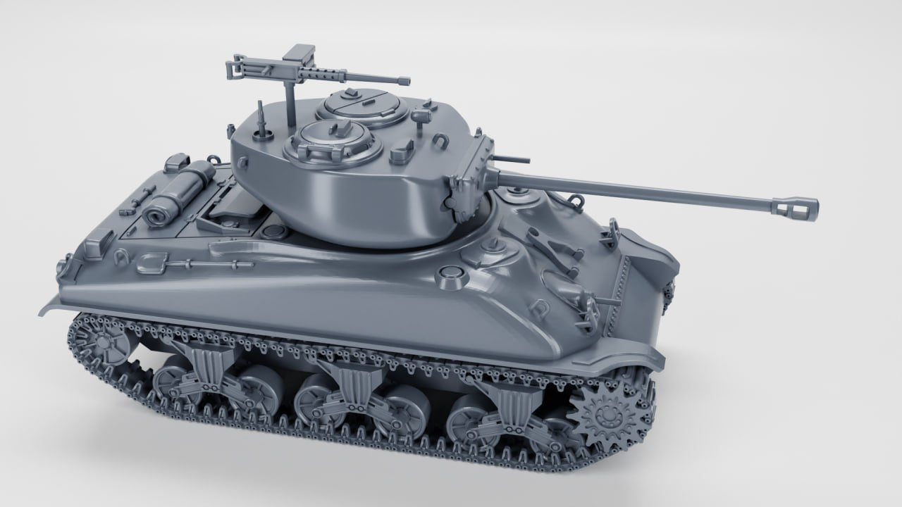 Sherman Firefly VC with QF 17-pounder (US, WW2) - US Army - 28mm Scale - Tank - Miniature - wargame3d