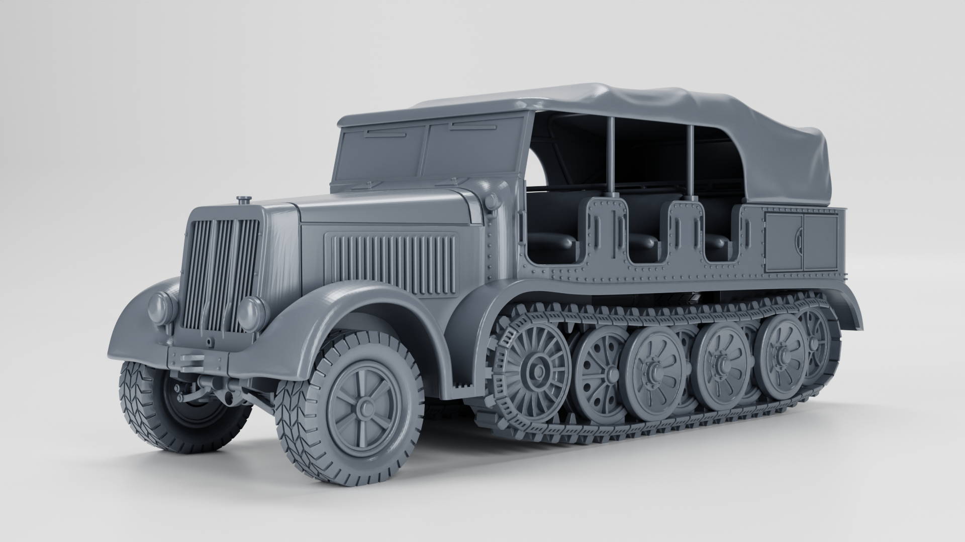 Sd.Kfz.8 DB9 Zugkraftwagen 12t - German Army - 28mm Scale - wargame3d