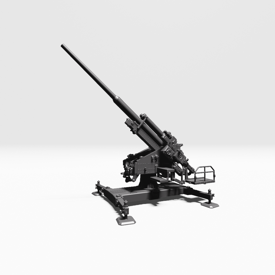 AA gun 12.8cm FlaK 40 - WWII - German Army - wargame3d- 28mm Scale