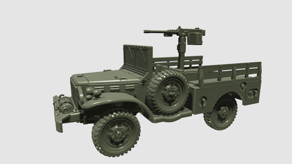 Dodge WC51-52 with winch+gun+mortar - US Army - Bolt Action - wargame3d - 28mm Scale