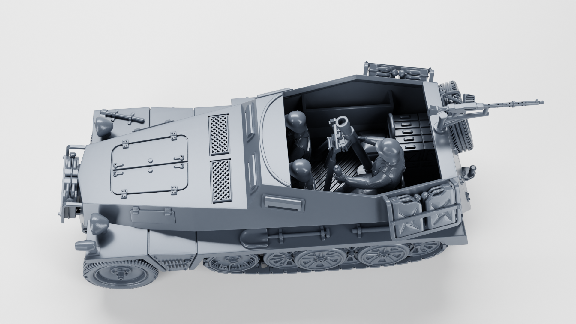 Sd.Kfz.250 7 - 8cm Granatwerfer (mortar carrier) - German Army - 28mm Scale - wargame3d