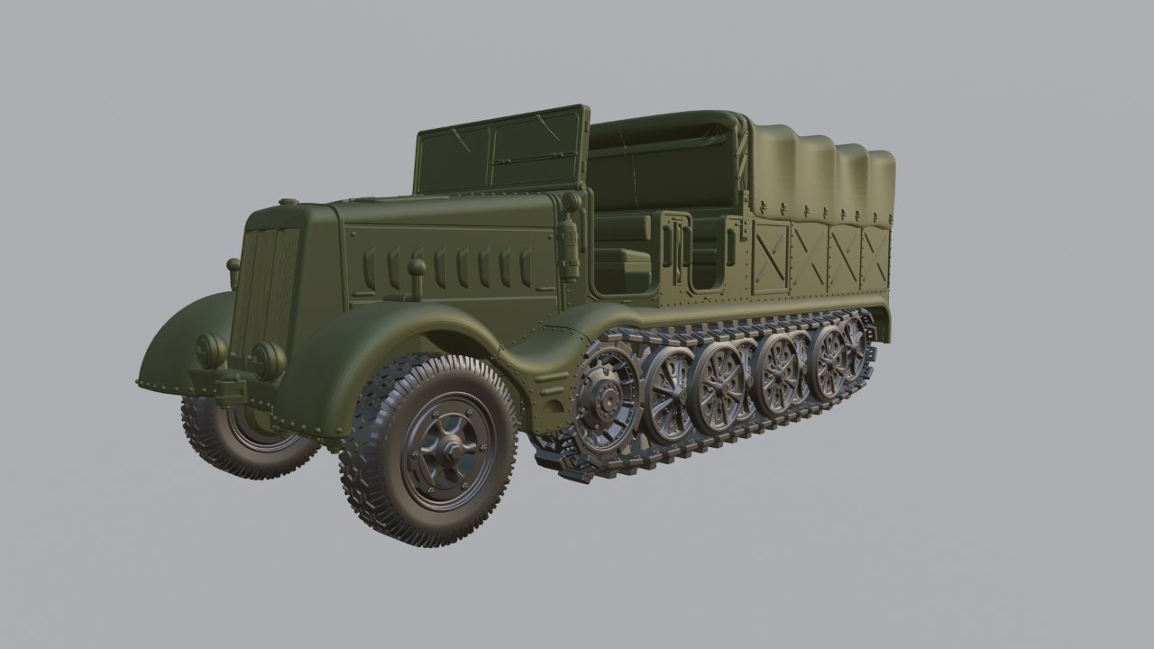 Sd.Kfz.9 Zugkraftwagen 18t (FAMO) - German Army - 28mm Scale - wargame3d