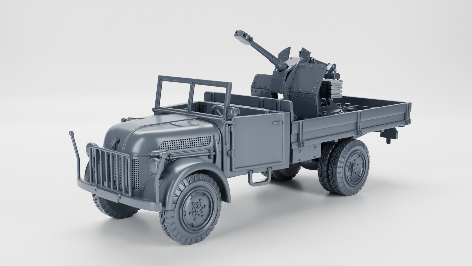Steyr 2000A mit Flak 38-103 Jaboschreck AA gun - WWII - German Army - wargame3d - 28mm Scale