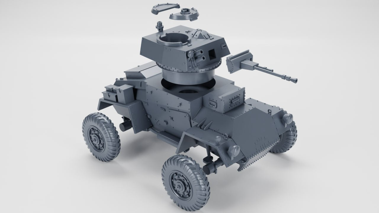 Armoured Car Guy - UK Army - 28mm Scale - wargame3d