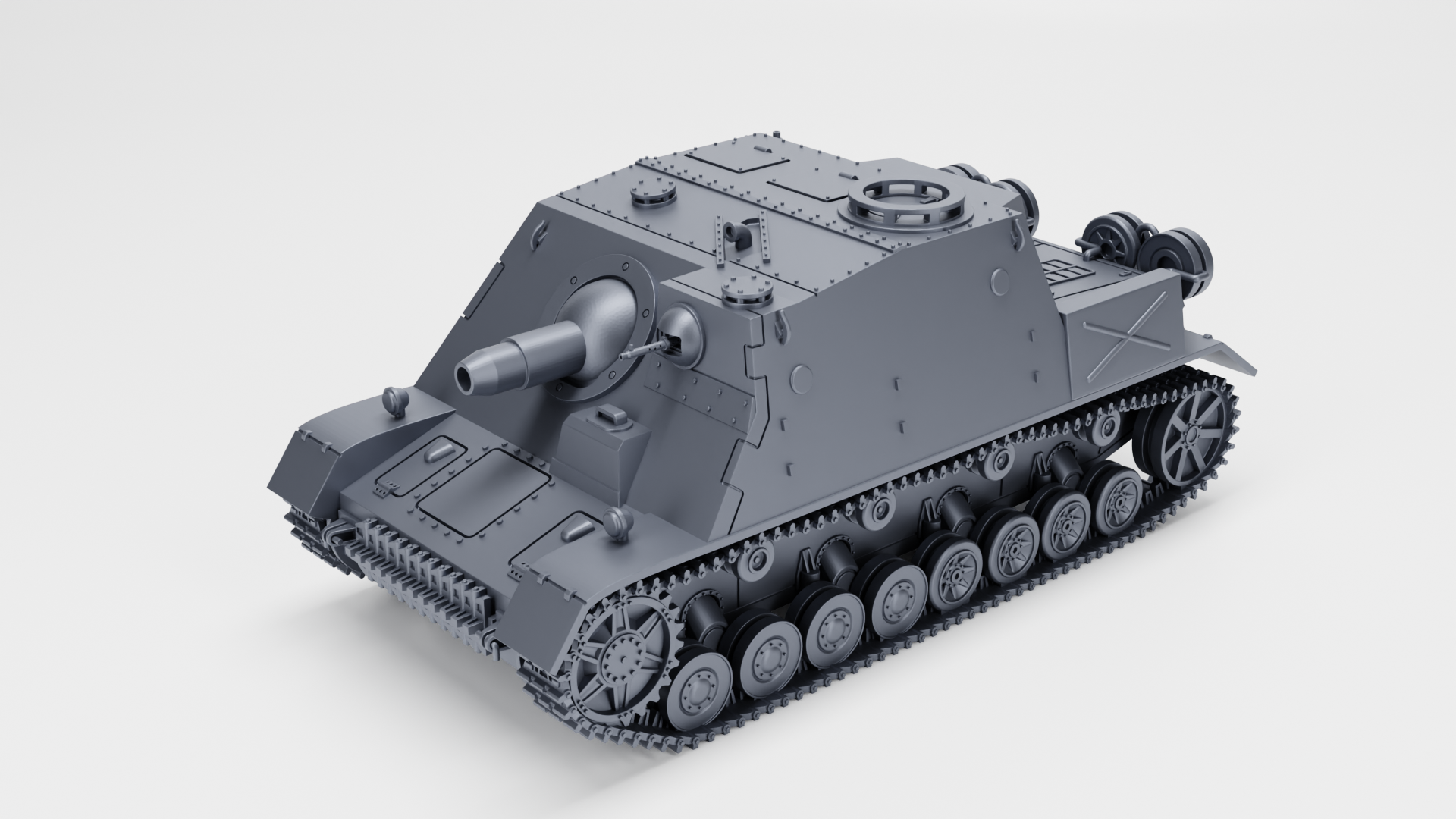 Sturmpanzer IV “Brummbar” (late) + Zimmerit - German Sturmpanzer - WWII - German Army - wargame3d - 28mm Scale