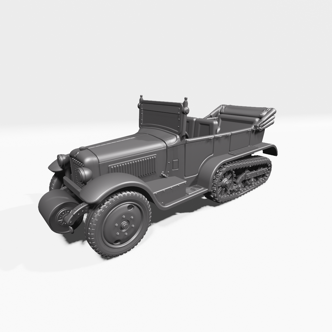 Half-track Citroen-Kegresse P19 - Belgian Army - 28mm Scale - wargame3d