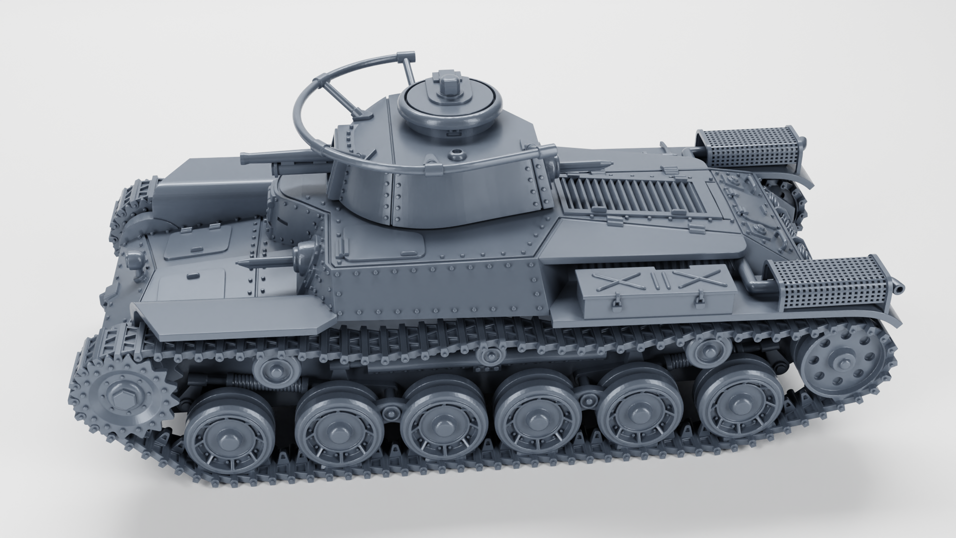 Type 97 Chi-Ha + Shi-Ki Command Tank - Japanese Army - 28mm Scale - wargame3d