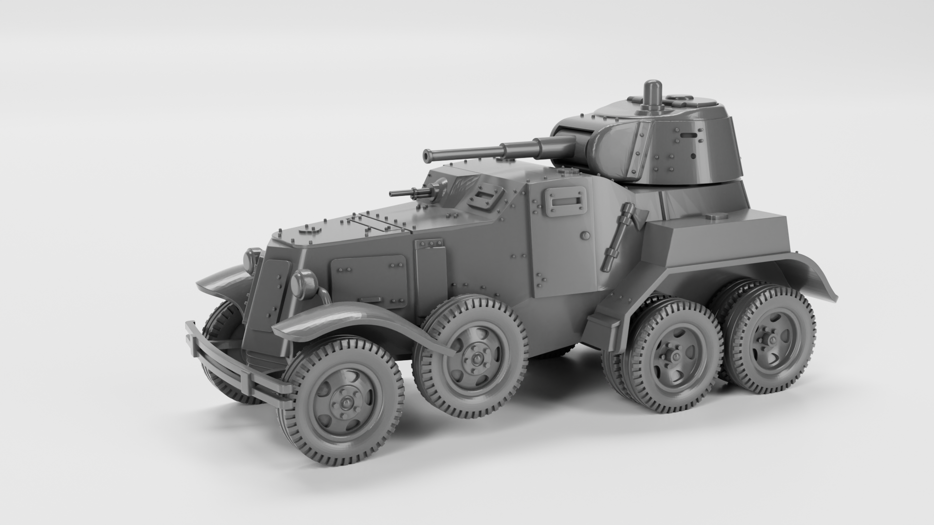 BA-10 Armored Car - Russian Army - wargame3d- 28mm Scale