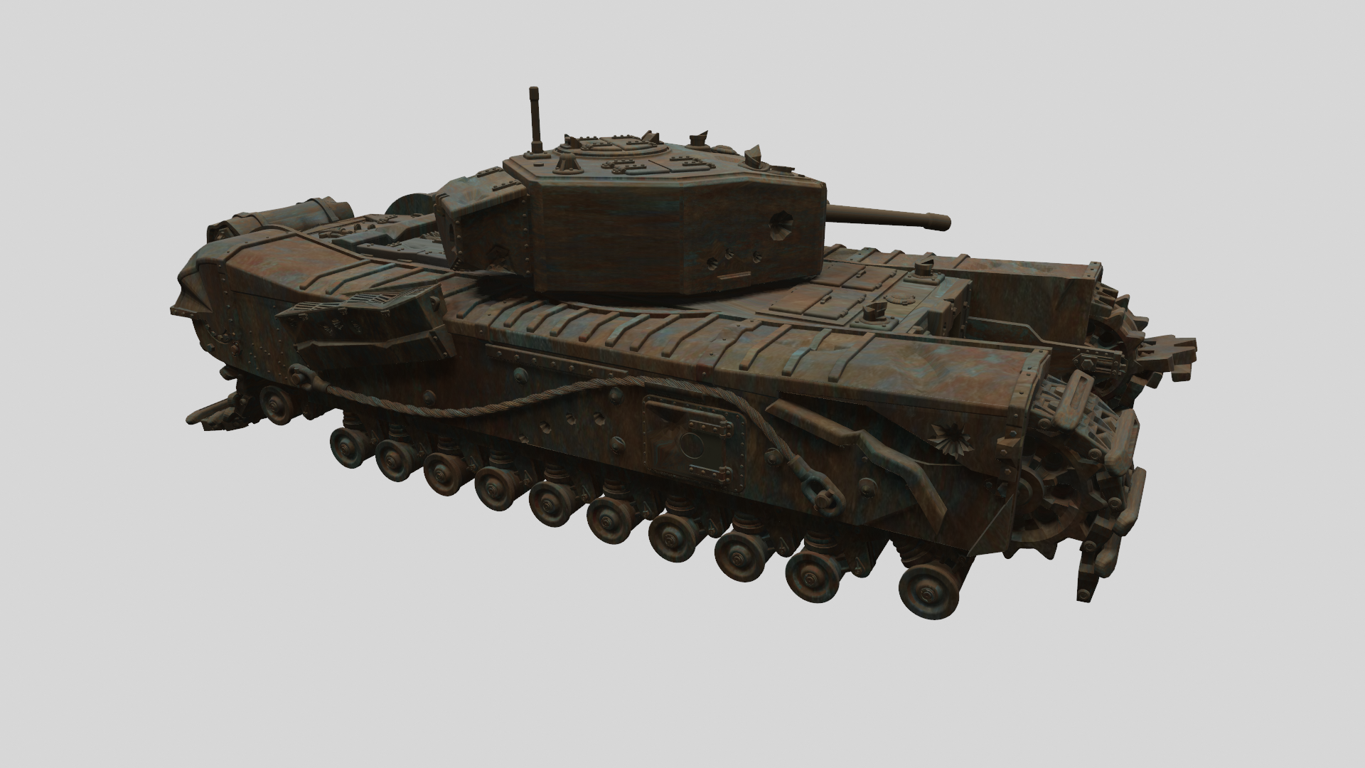 Destroyed Churchill MK III - UK Army - 28mm Scale - wargame3d