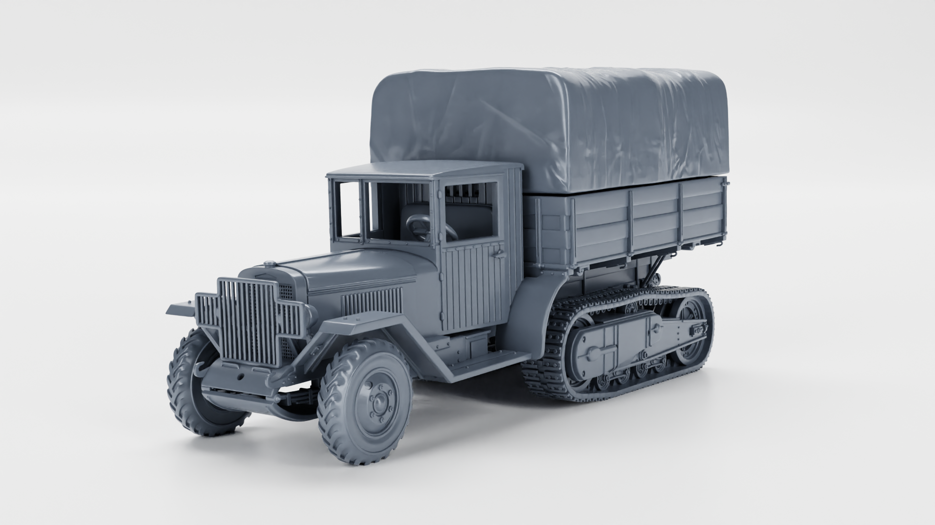 ZIS-42 half-track (USSR) - Heavy Transporter - WW2 - Russian Army - wargame3d - 28mm Scale