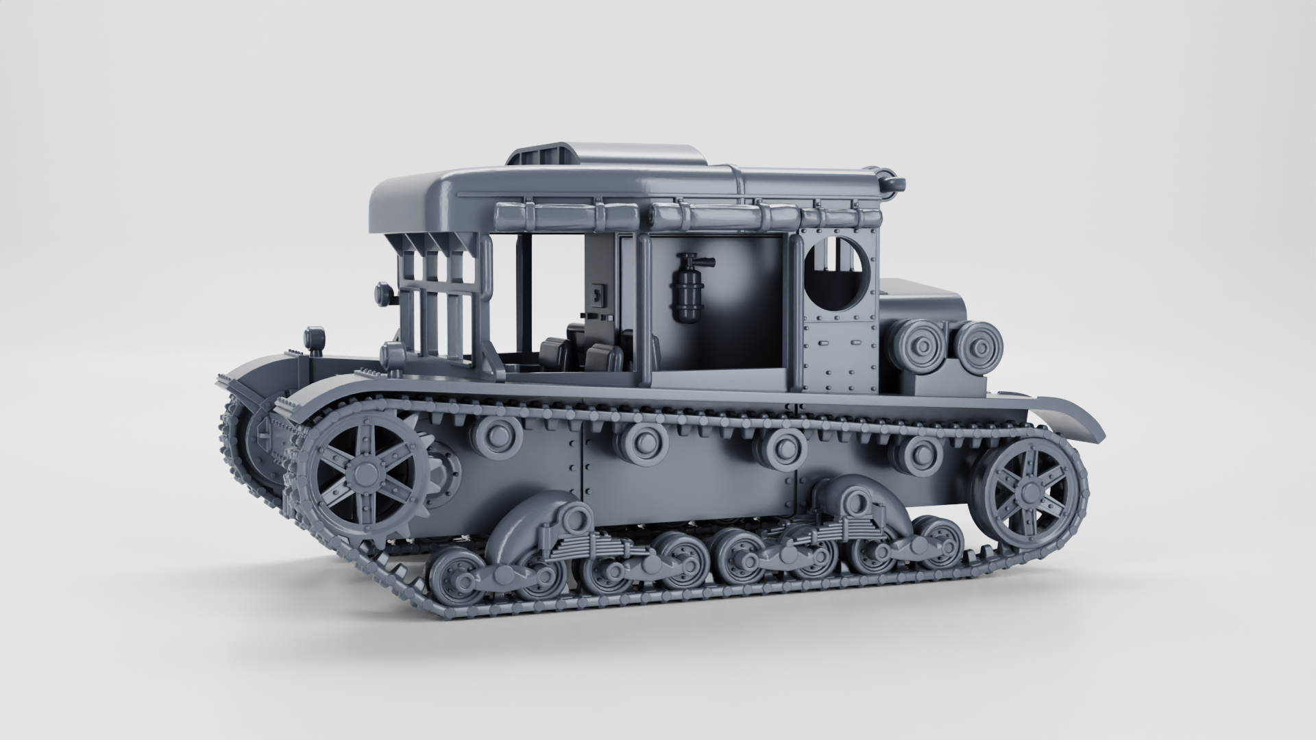 C7P Artillery Tractor - Polish Army - 28mm Scale - wargame3d