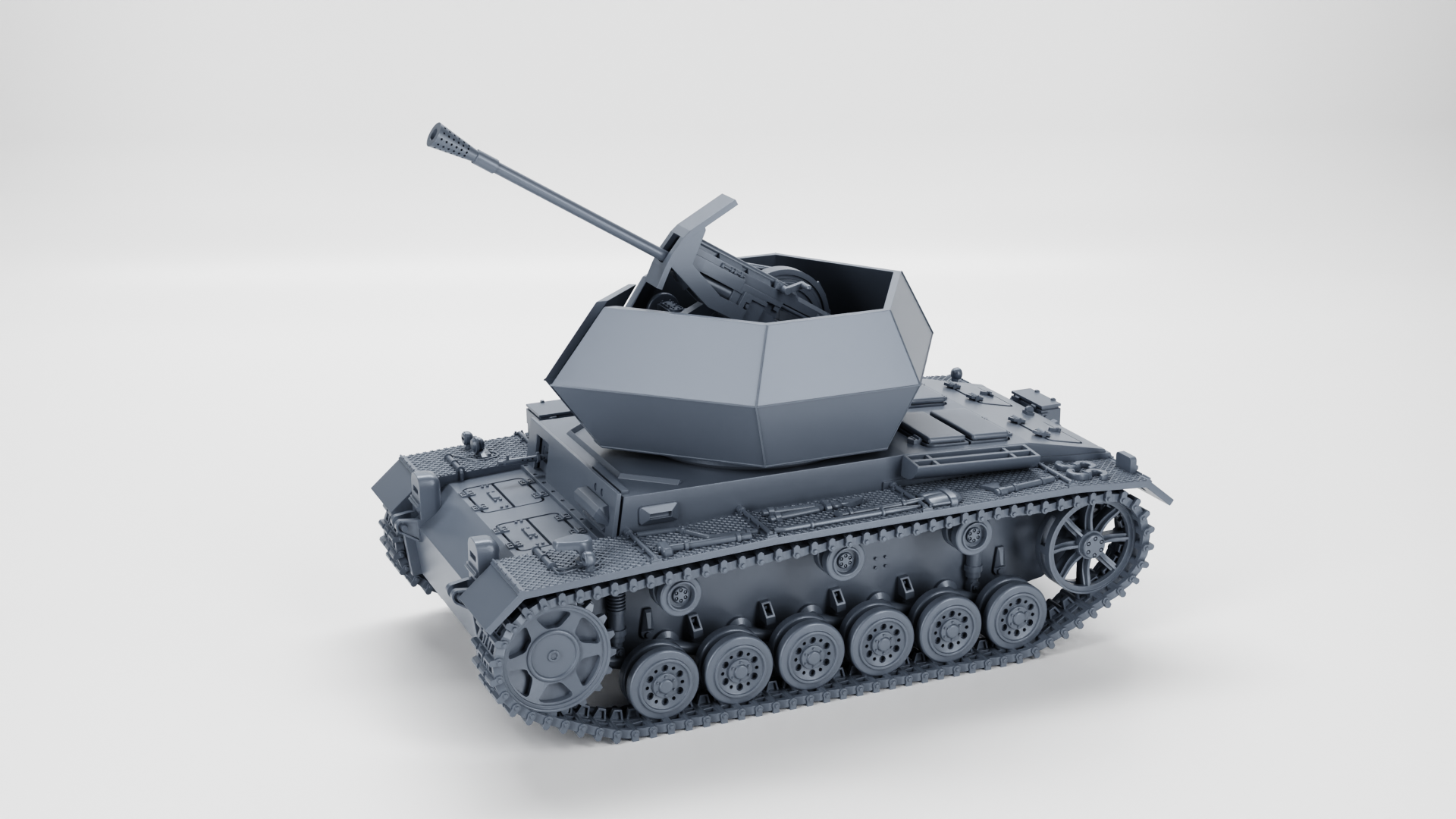 Flakpanzer III (3.7cm Flak 43) - WWII - German Army - wargame3d- 28mm Scale