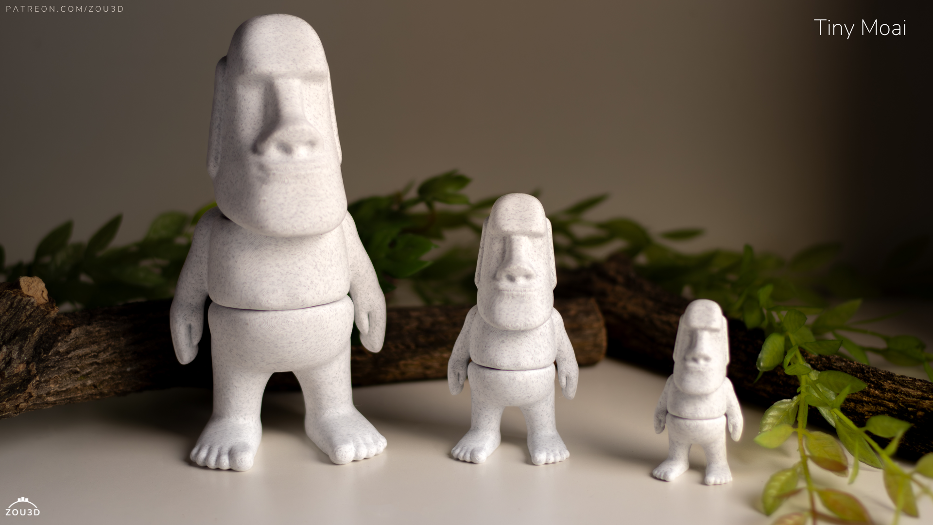 Tiny Moai - Articulated - Keychain - Desk Ornament - ZOU3D