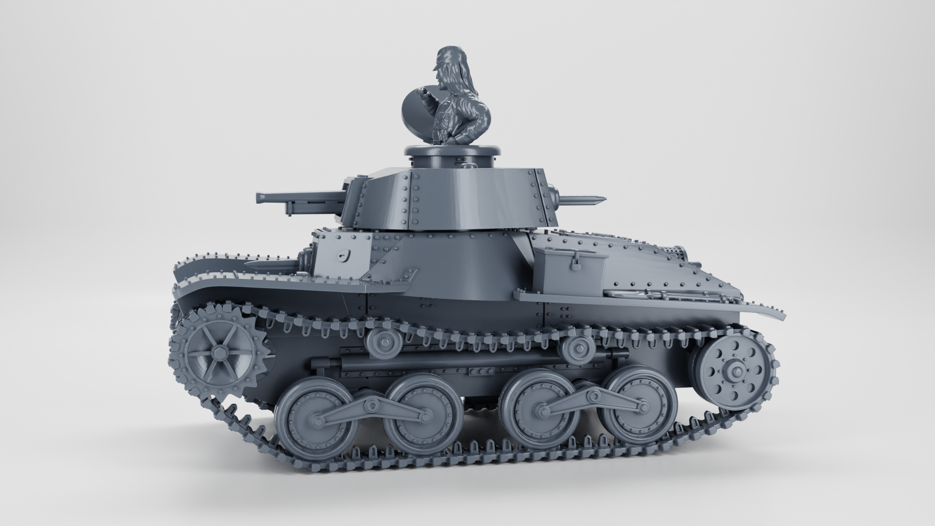 Type 4 Ke-Nu Light Tank - Japanese Army - 28mm Scale - wargame3d