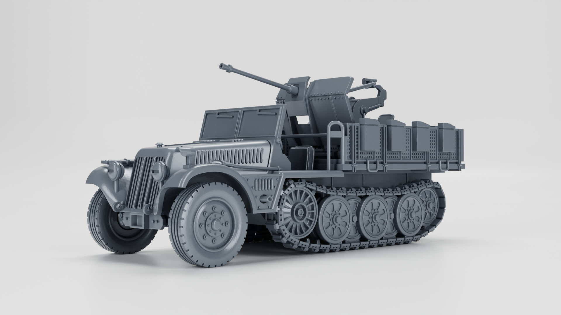 Sd.Kfz.10-4 - 2cm Flak 30 - German Army - 28mm Scale - wargame3d