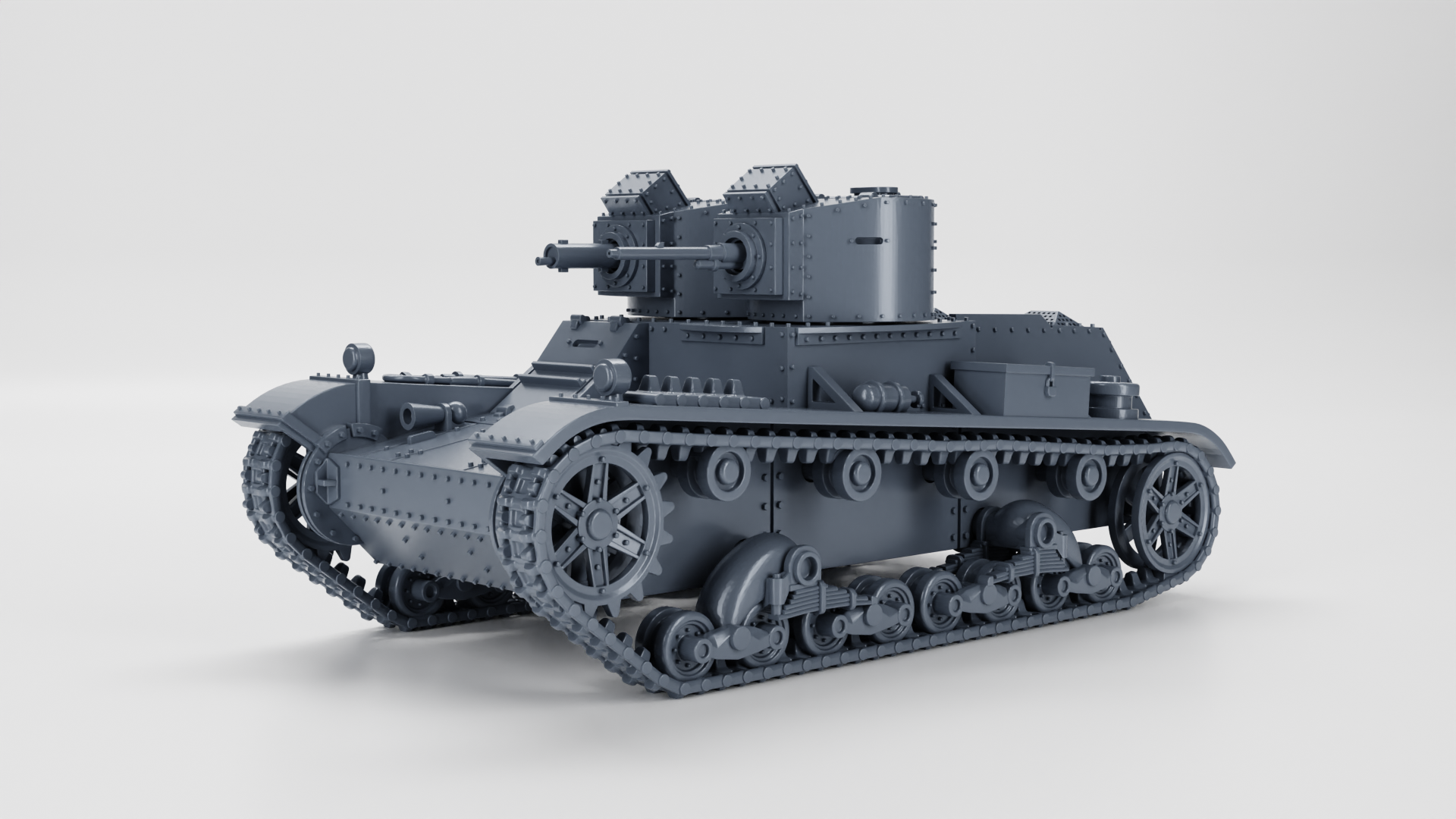 Light Tank 7TP dw (twin turret) - Polish Army - 28mm Scale - wargame3d