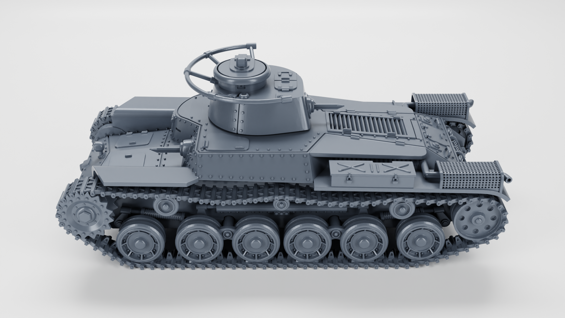 Type 97 Chi-Ha + Shi-Ki Command Tank - Japanese Army - 28mm Scale - wargame3d