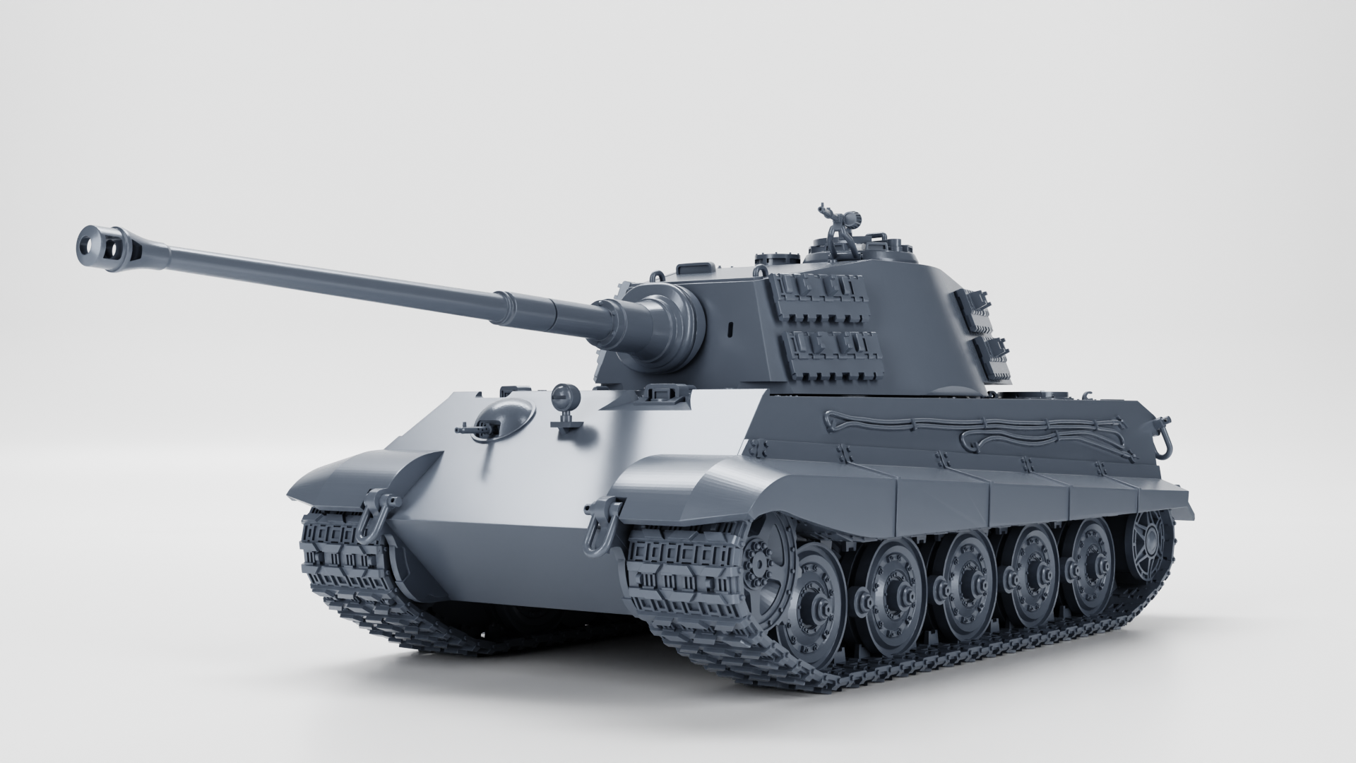 Tiger II Ausf.B - Henschel Turret - WWII - German Army - wargame3d- 28mm Scale