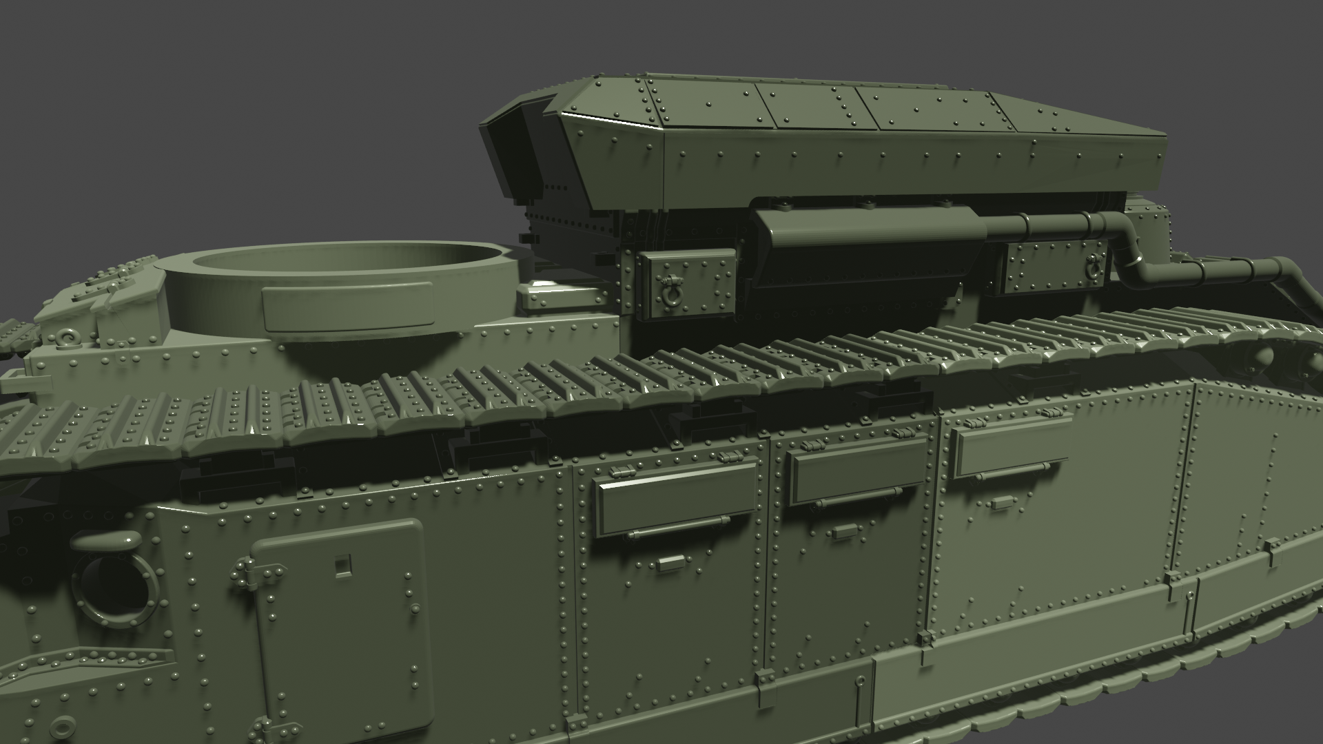 Super Heavy Tank Char 2C - Normandie - French Army - 28mm Scale - wargame3d