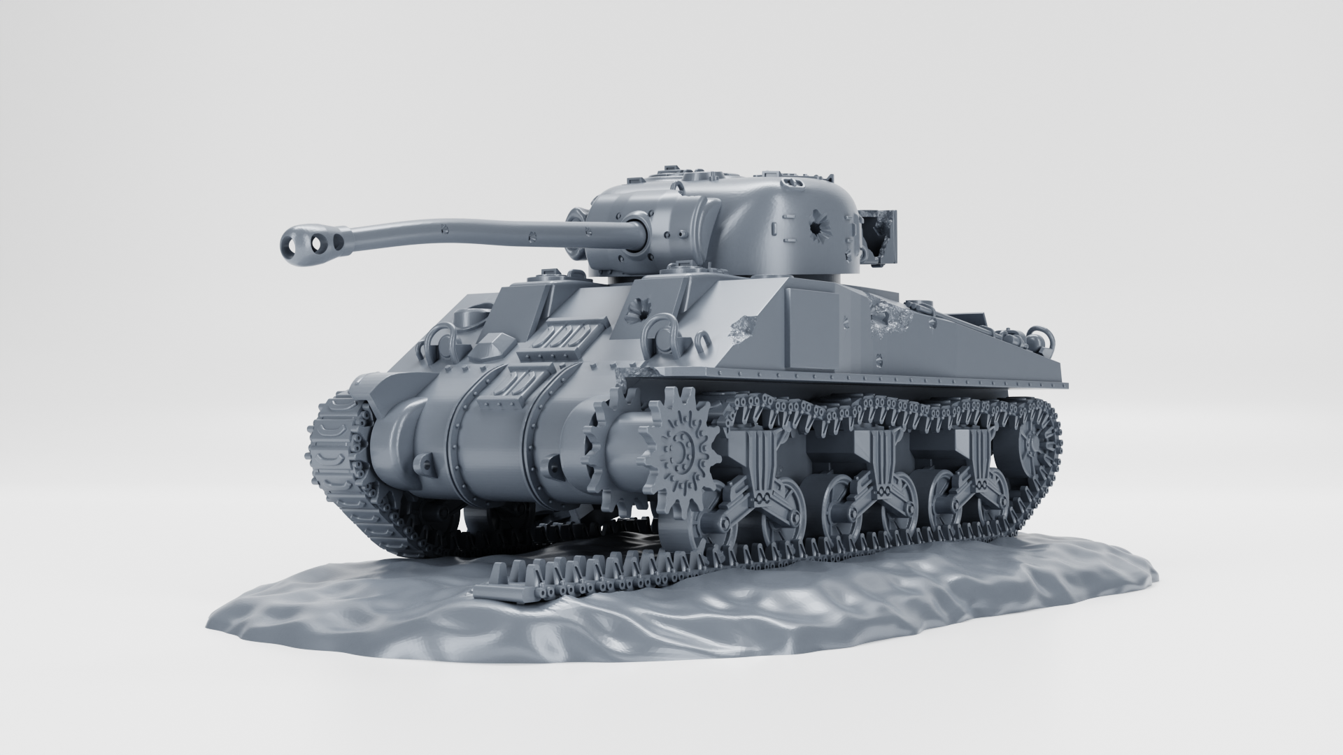 Destroyed Sherman Firefly VC - UK Army - 28mm Scale - wargame3d