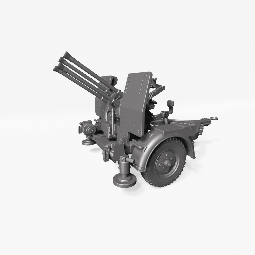AA gun 2cm Flakvierling 38 - WWII - German Army - wargame3d- 28mm Scale
