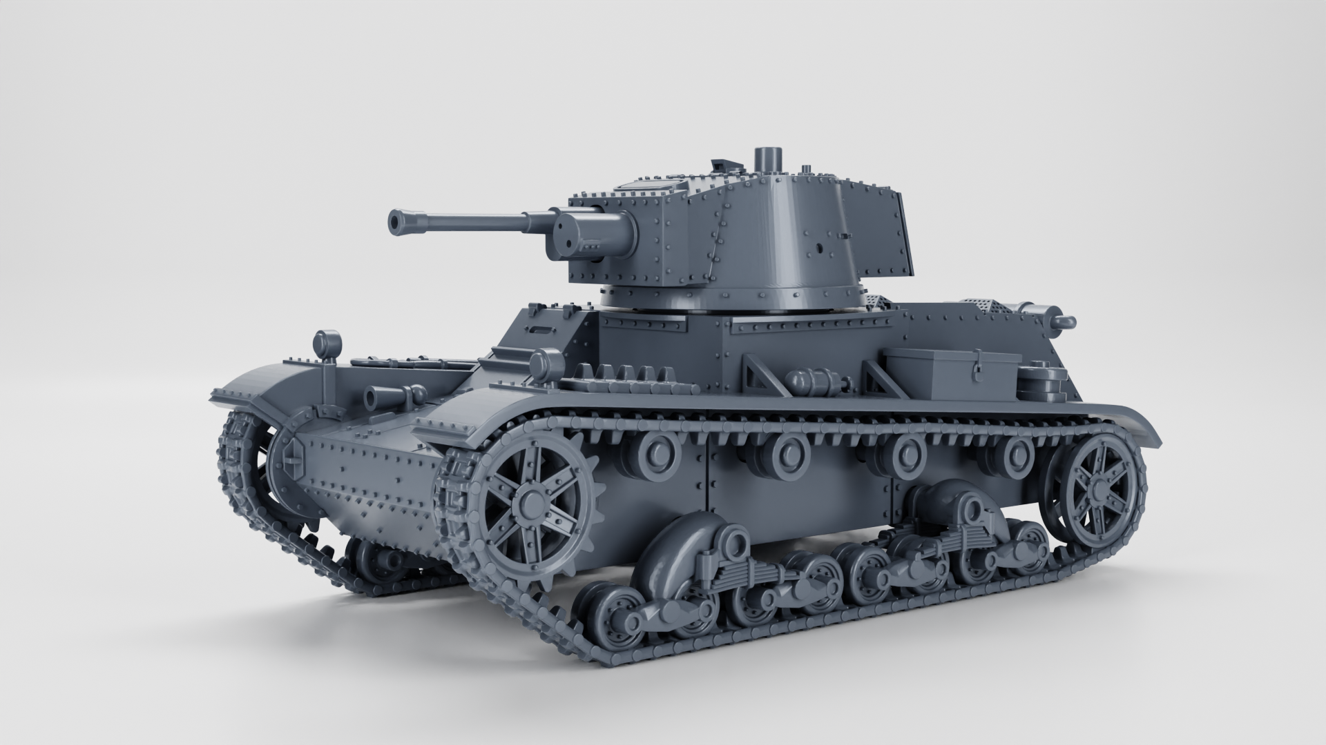 Light Tank 7TP jw (single turret) - Polish Army - 28mm Scale - wargame3d