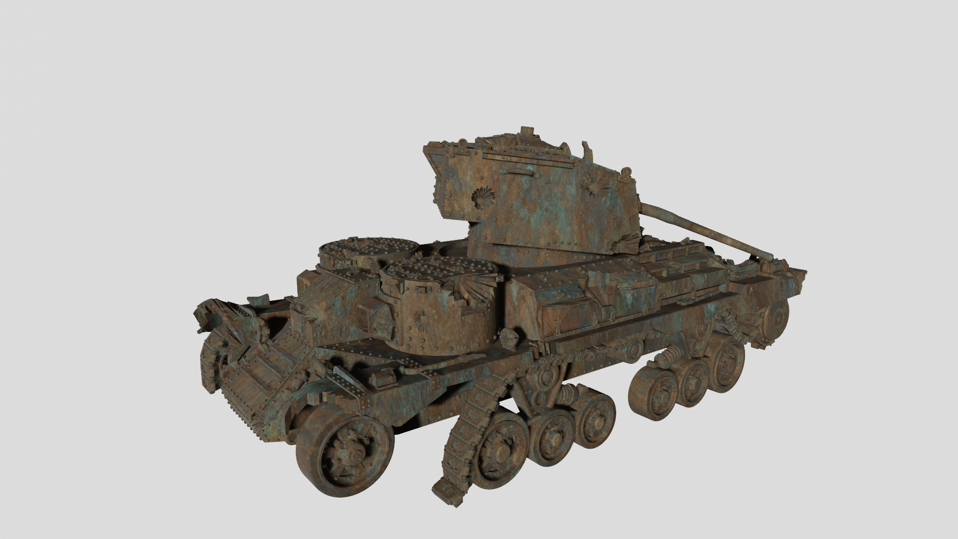 Destroyed Cruiser tank A9 - 28mm Scale - wargame3d