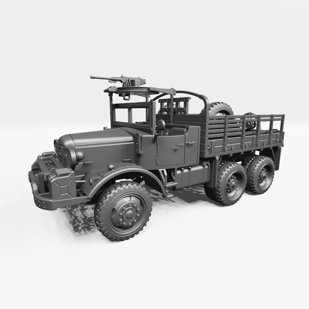 Mack NO cargo truck (7.5-ton, 6x6)(US) - HEAVY TRANSPORTERS+TRAILERS of WW2 - US Army - 28mm Scale - Tank - Miniature - wargame3d