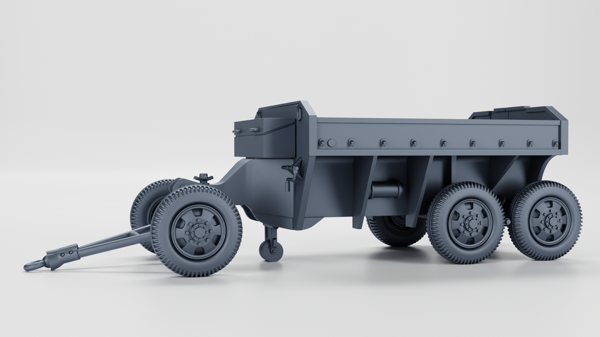 M23 Ammunition Trailer (US) - HEAVY TRANSPORTERS+TRAILERS of WW2 - US Army - 28mm Scale - Tank - Miniature - wargame3d
