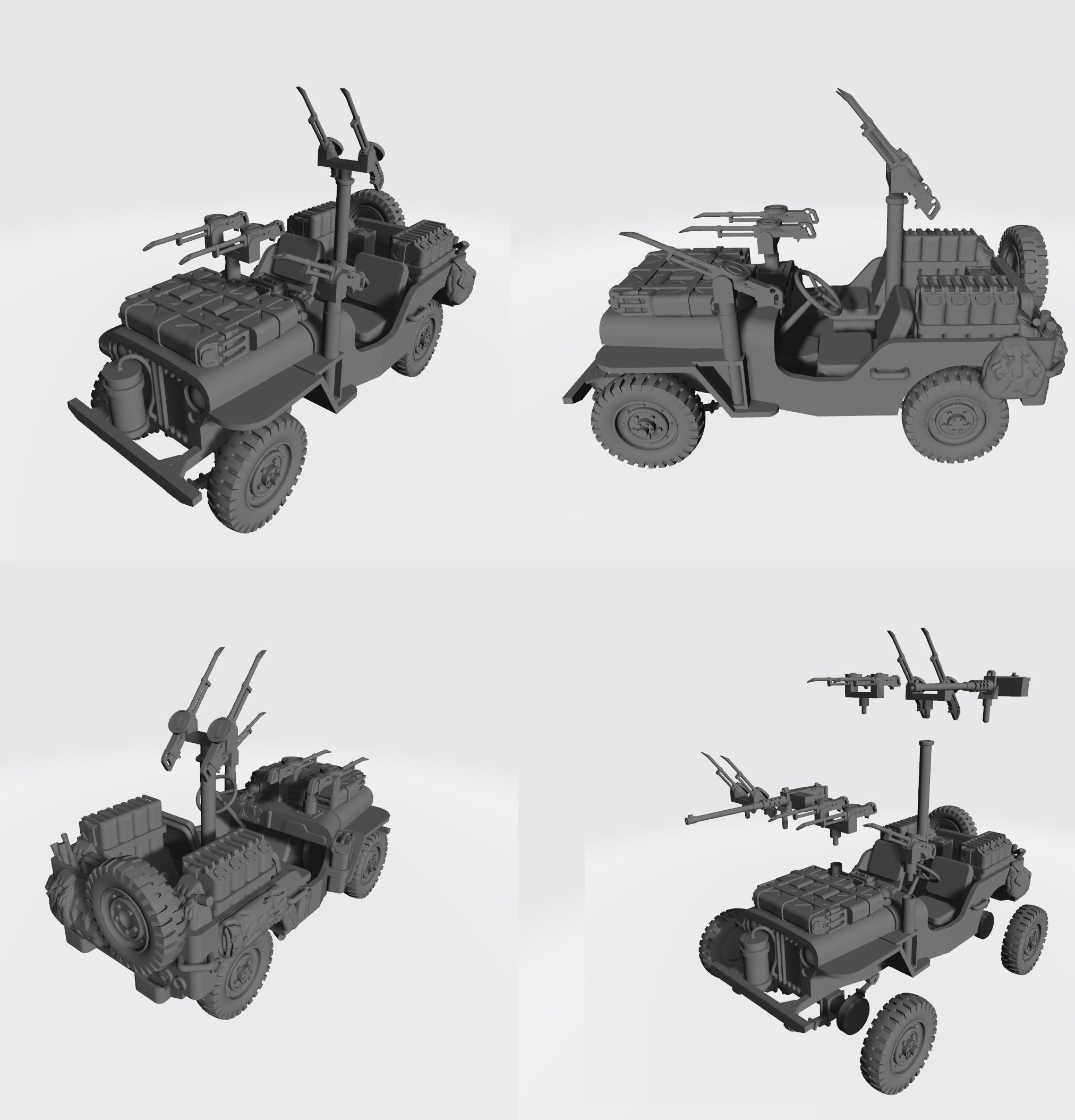 Jeep SAS North Africa - UK Army - 28mm Scale - wargame3d