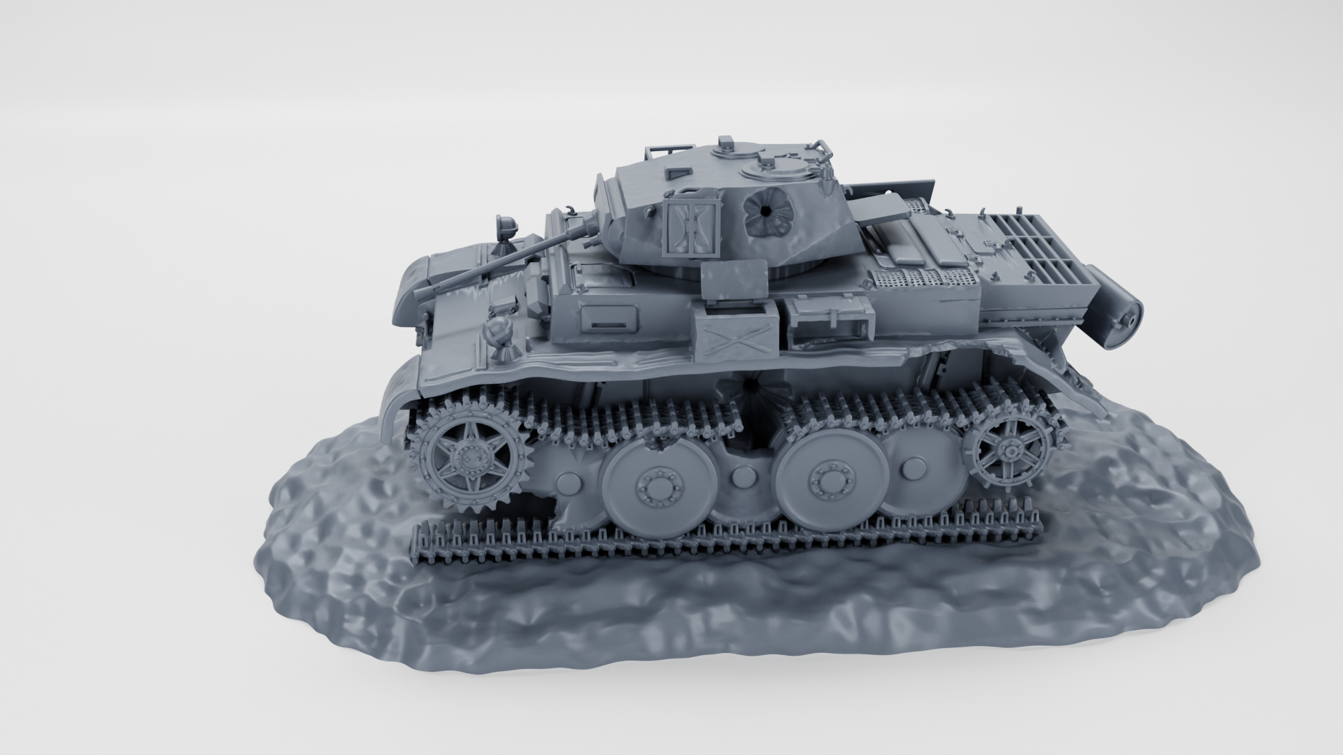 Destroyed - Panzer II Ausf.L «Luchs» - 28mm Scale - wargame3d