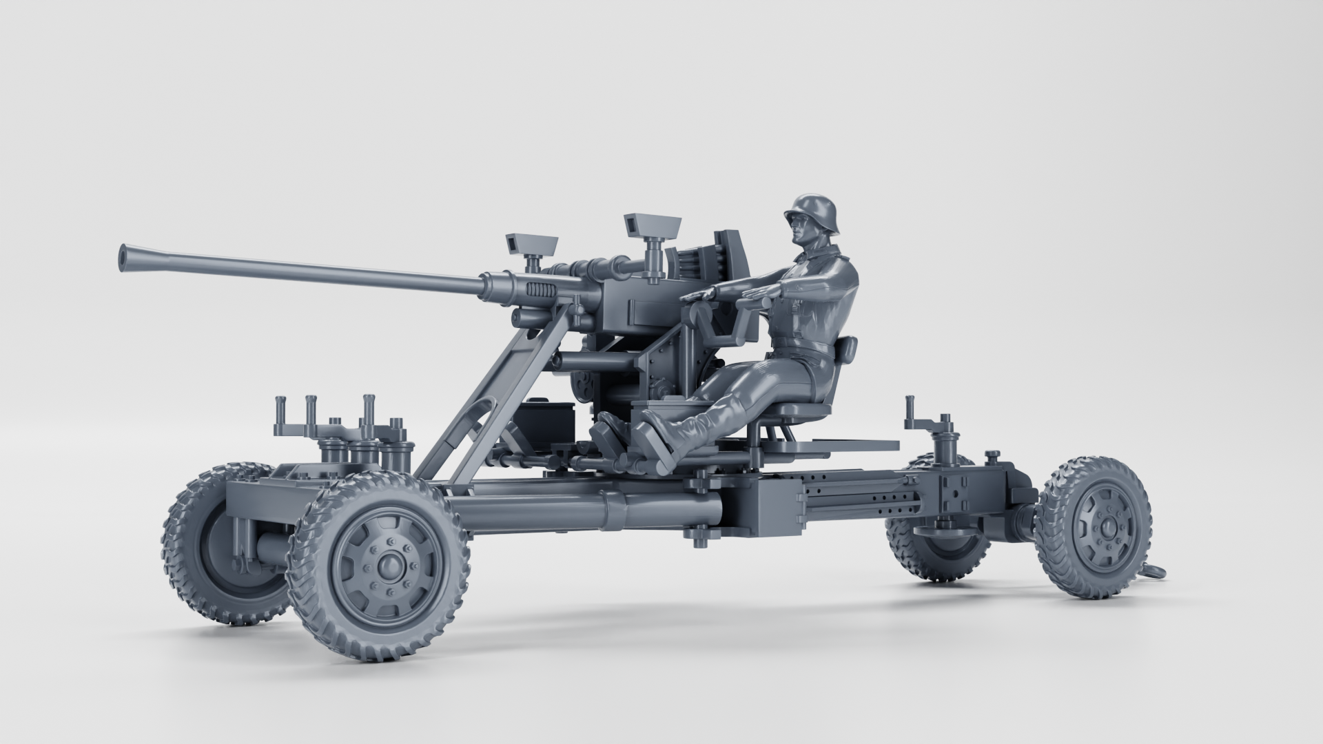AA gun Bofors 40mm Flak 28 - Other Nations Fighting Vehicles - 28mm Scale - wargame3d