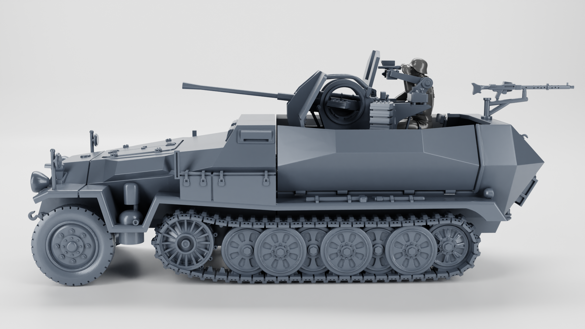 Sd.Kfz.251.17 Ausf.C with 2cm Flak 38 - German Army - 28mm Scale - wargame3d