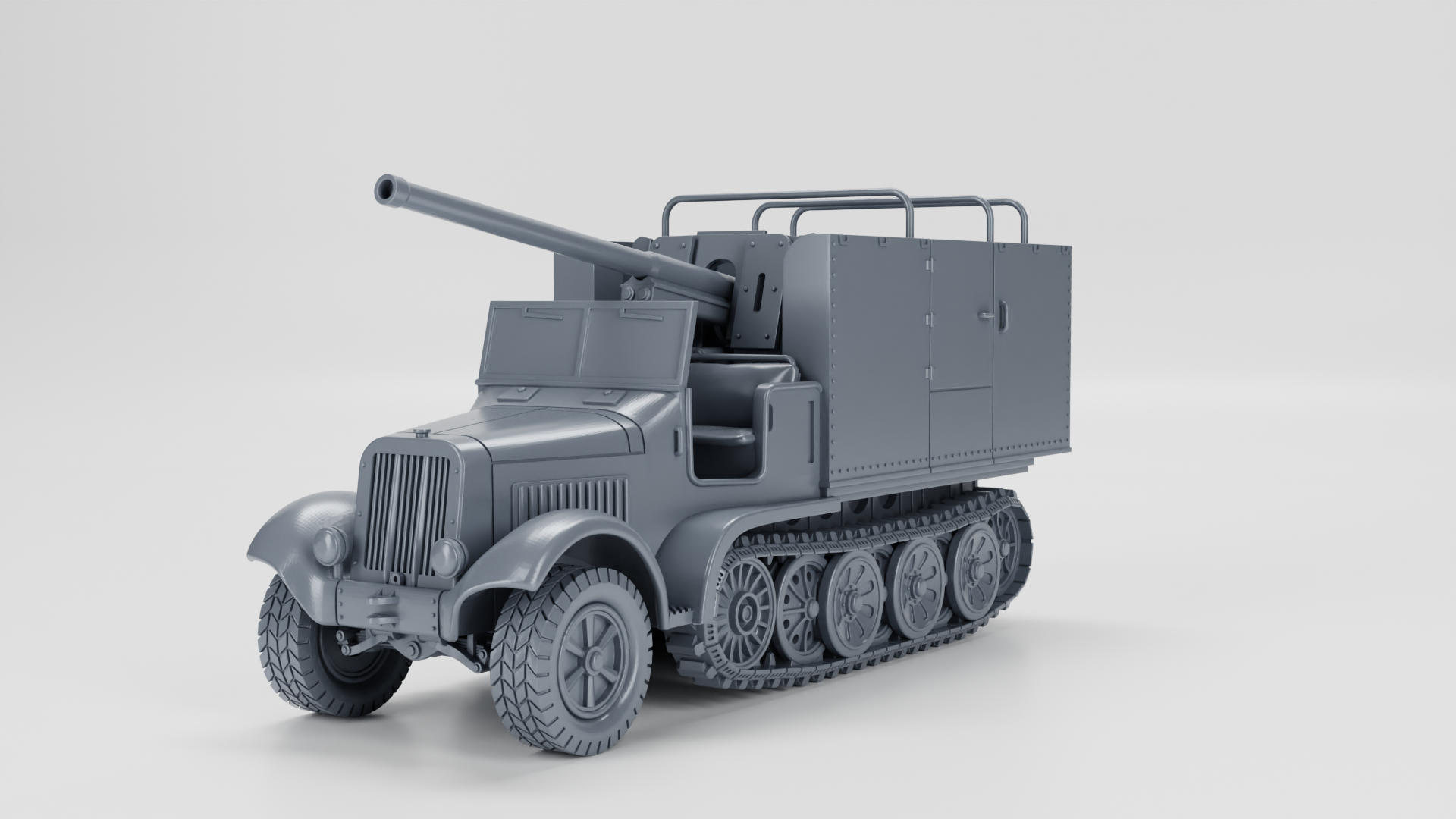 Sd.Kfz.6-3 - 7.62cm Pak 36 (r) Auf 5t Zugkraftwagen (Diana)- German Army - 28mm Scale - wargame3d